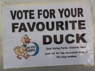 Lyme Regis Duck Competition Voting Poster