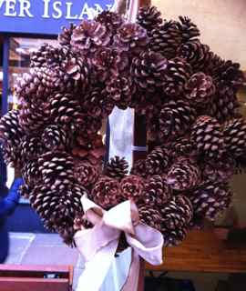 Christmas wreath with fir cones