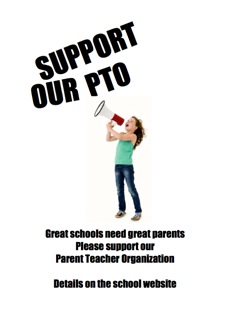 PTO poster Girl with a megaphone
